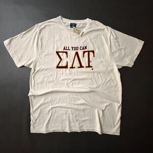 VTG Y2k American Eagle T Shirt Mens XL Ivory Preppy Frat Greek Dead Stock New